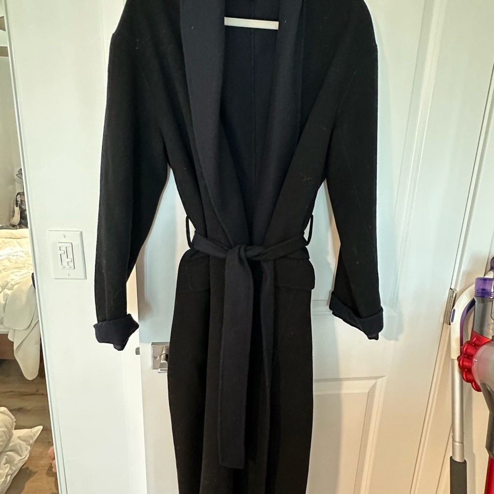 rag & bone Classic Black & Navy Women's Wool full length coat